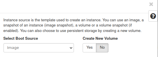 Select Image as the boot source