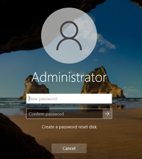 Administrator password fields