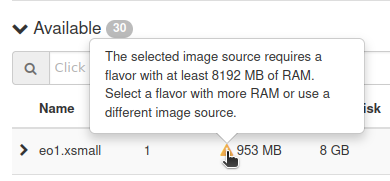 Flavor availability warning