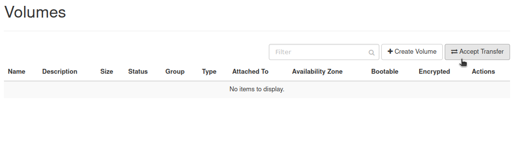 Accept Transfer button in Horizon